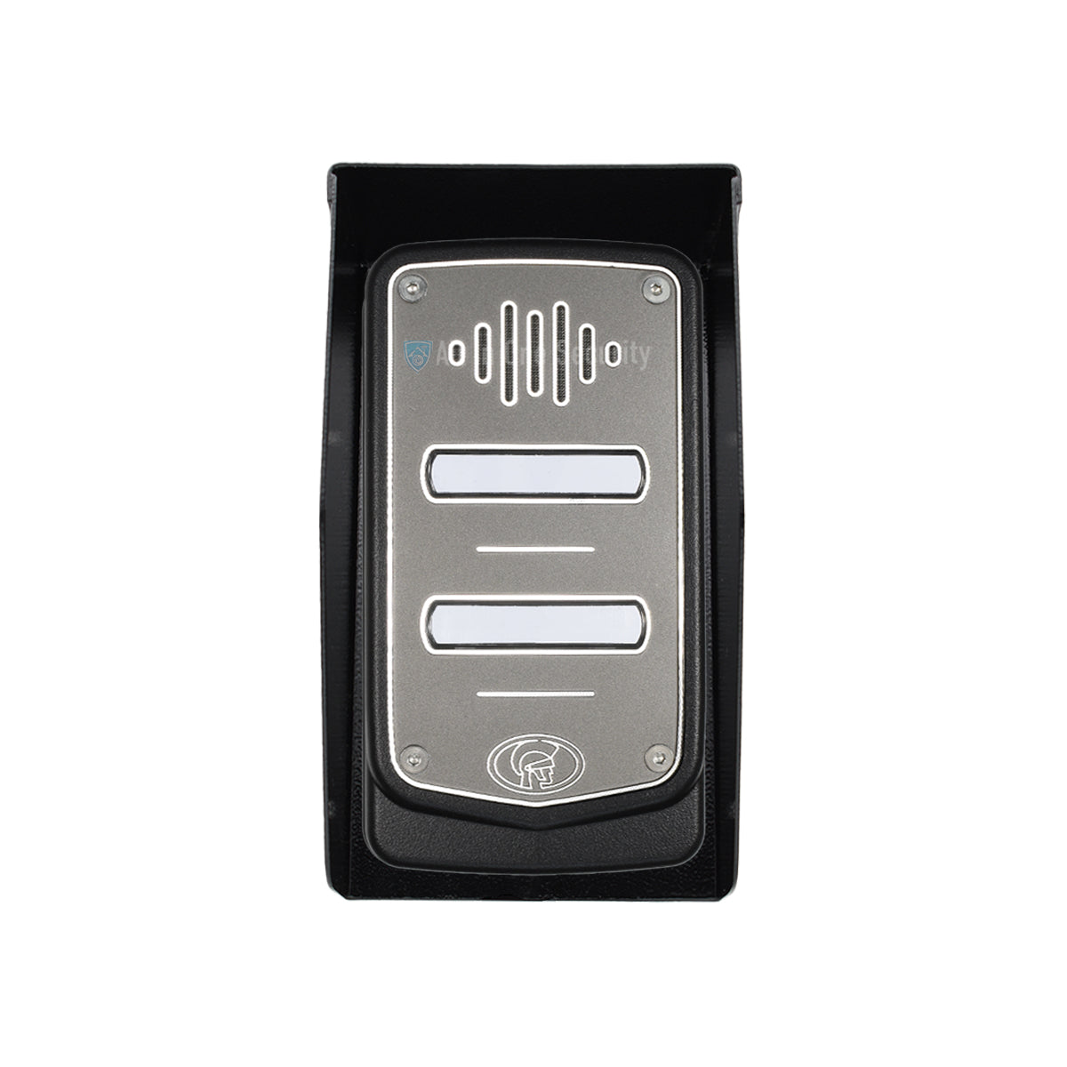 Centurion 2-button G-Speak Ultra metal gate station with rainshield.