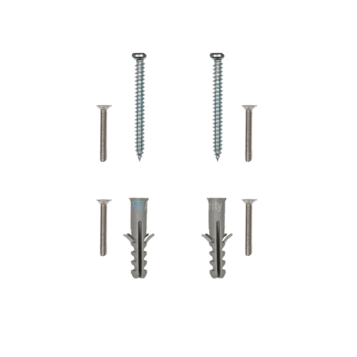 Fastener Set with screws and wall plugs.