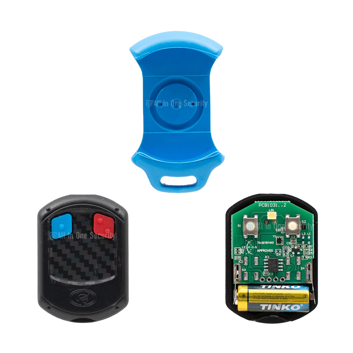 Blue Centurion Nova 2 Button Remote 433Mhz Internal components