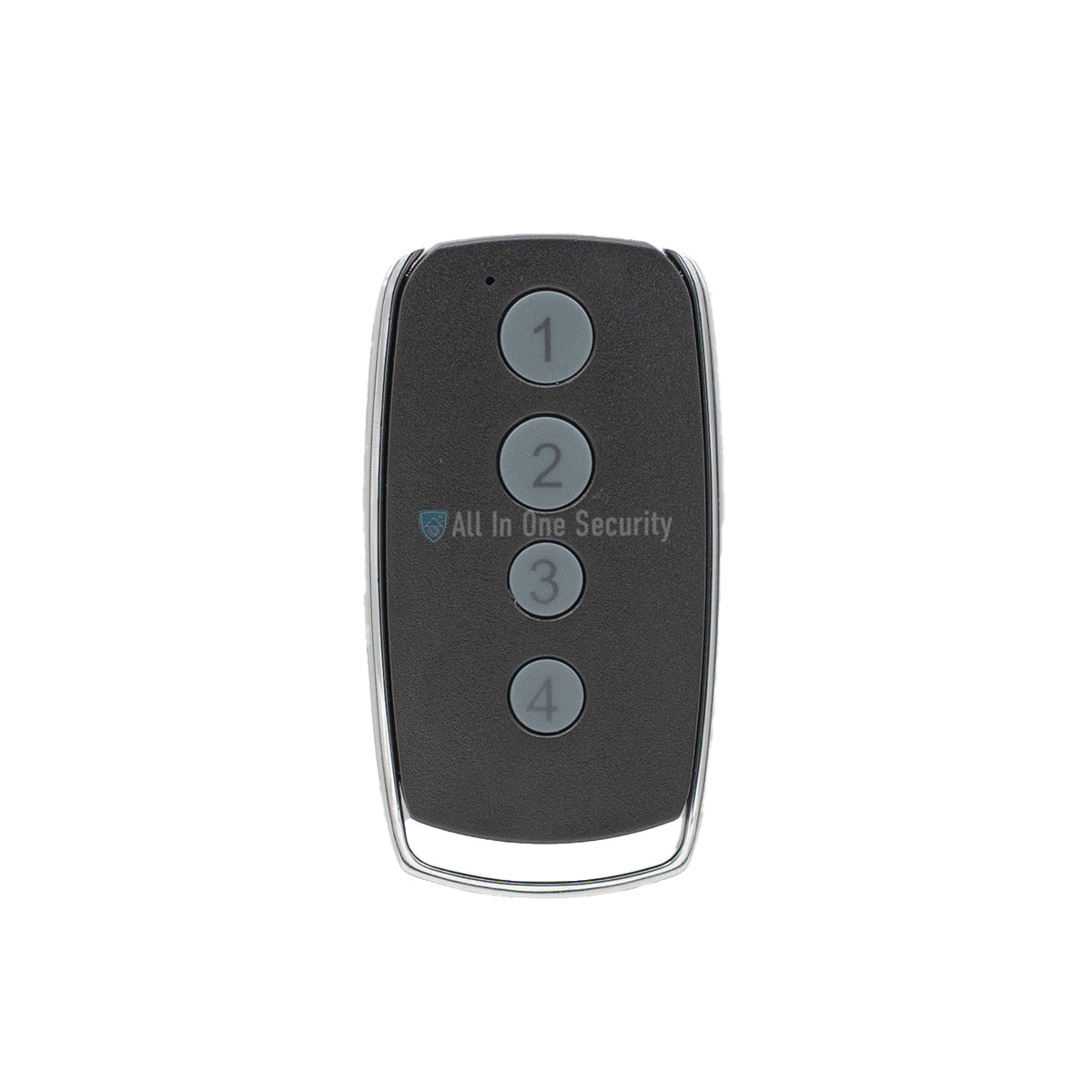 Front view of Digidoor 4-button e-key remote control featuring numbered rubber buttons.