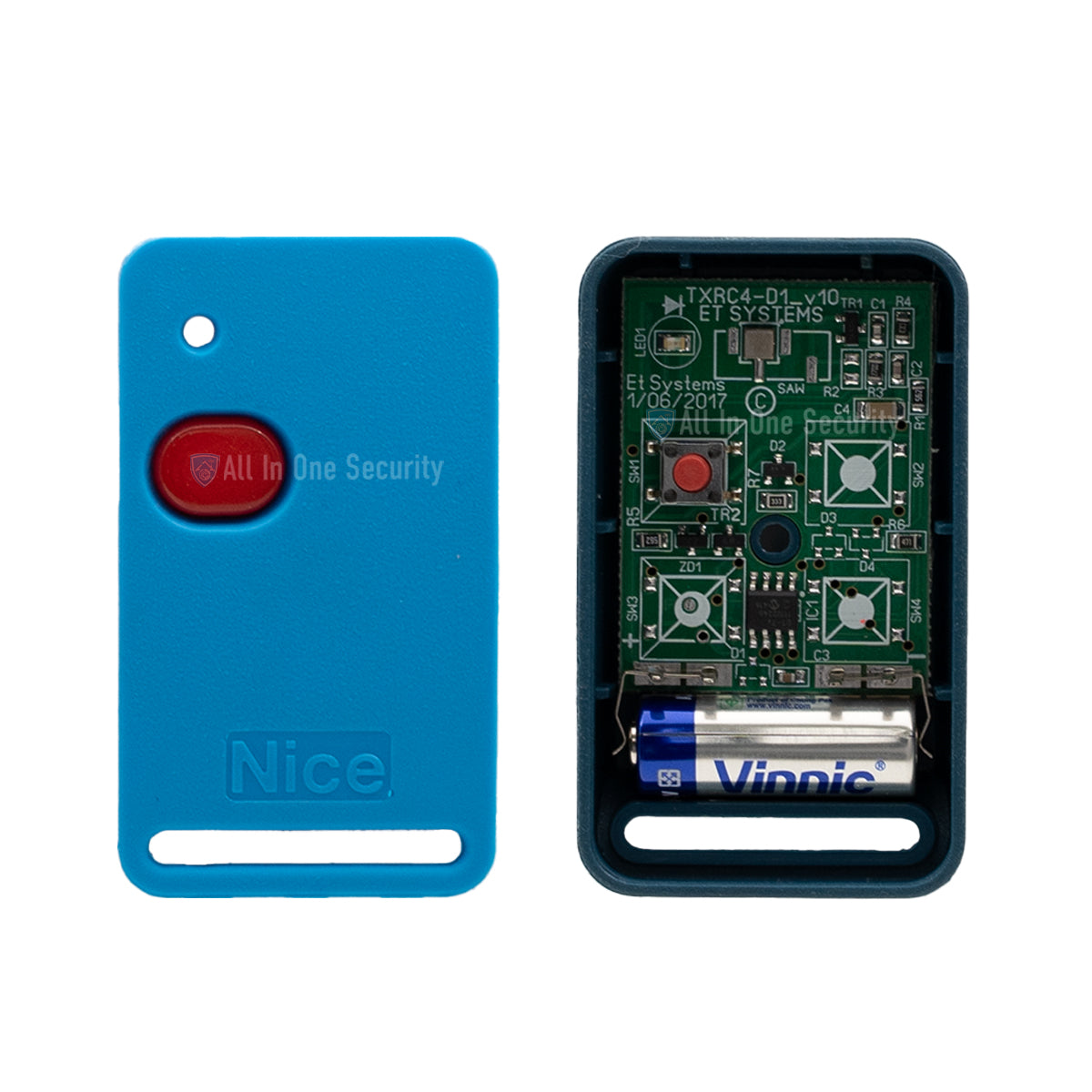 Inside view of ET Blu Mix 1-button remote.