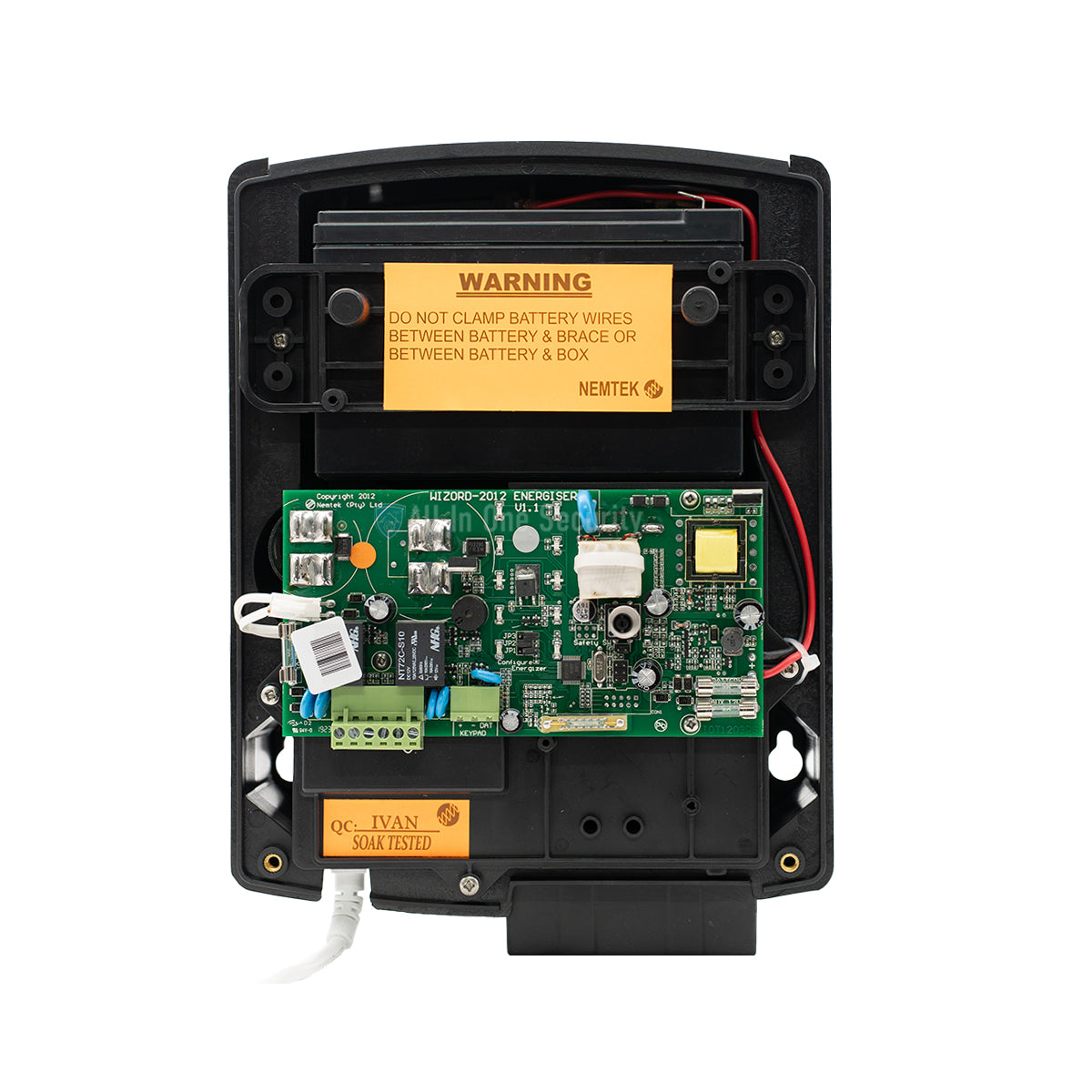 Nemtek Wizord 2i Electric Fence Energizer inside view.