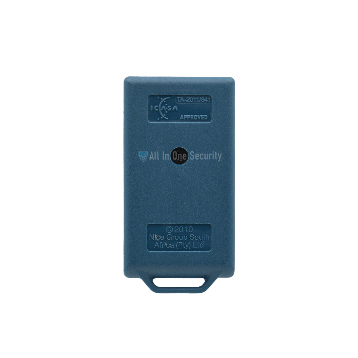 Back view of Nice ET Blu Mix 6-button remote control ICASA approved.