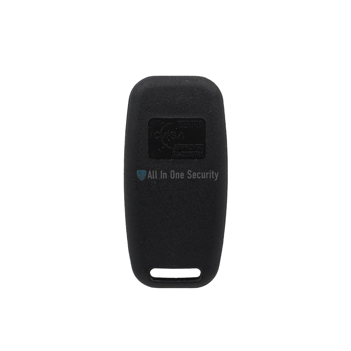 Sentry 1 button binary remote 403Mhz back view, durable key fob design for secure gate and garage door access control systems