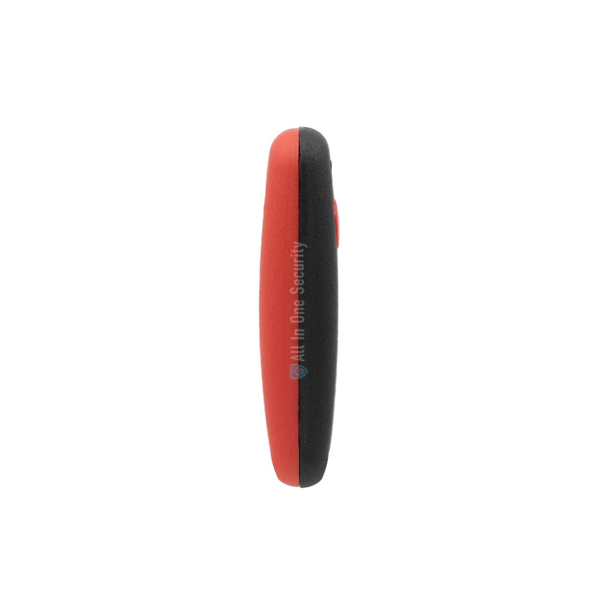 Sentry 1 button French remote side view in red and black design, compact 403MHz remote for secure gate and garage automation.