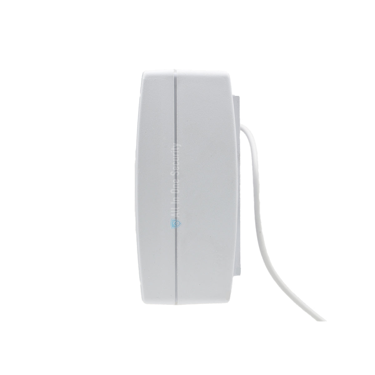 Sherlotronics 12V 3.2A battery backup power supply side view showing slim compact design with attached power cable.