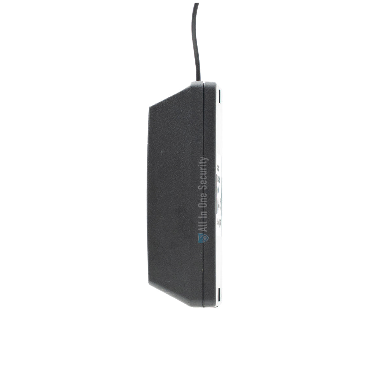 Sherlotronics 2 channel 403MHz receiver side view showing compact black casing with antenna for wireless security systems