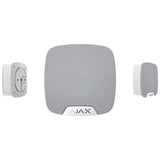 Ajax compact wireless indoor HomeSiren in white, multiple angle views, smart alarm accessory for enhanced home security system.