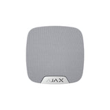 Ajax compact wireless indoor HomeSiren in white, front view, designed for smart security alarm systems with modern design.