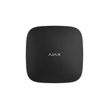 Ajax Hub 2 4G in sleek black front view, advanced smart home security hub for reliable system control and monitoring