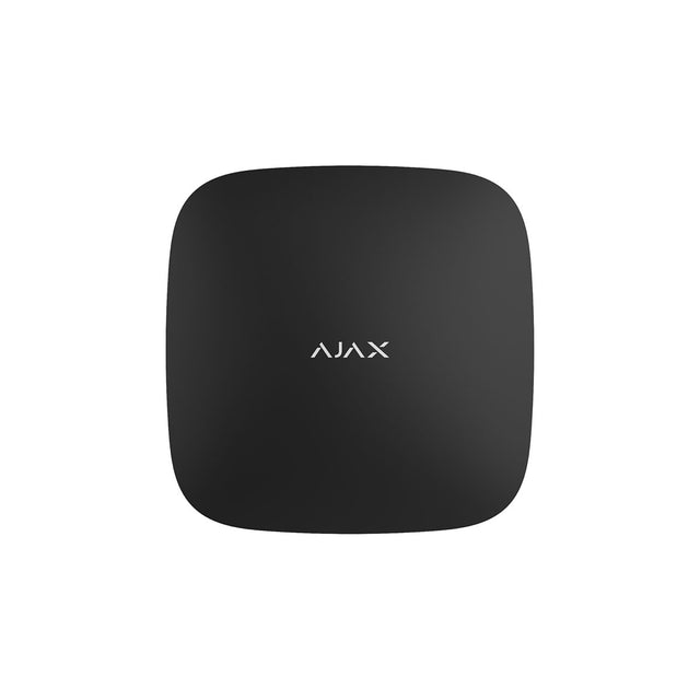 Ajax Hub 2 4G in sleek black front view, advanced smart home security hub for reliable system control and monitoring
