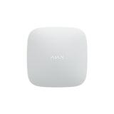 Ajax Hub 2 4G in white front view, advanced smart security control panel for managing wireless alarm system devices.