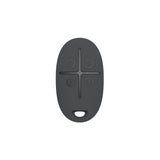 Ajax SpaceControl black 4-button remote front view, compact key fob for arming, disarming, and panic alarm control in Ajax systems.