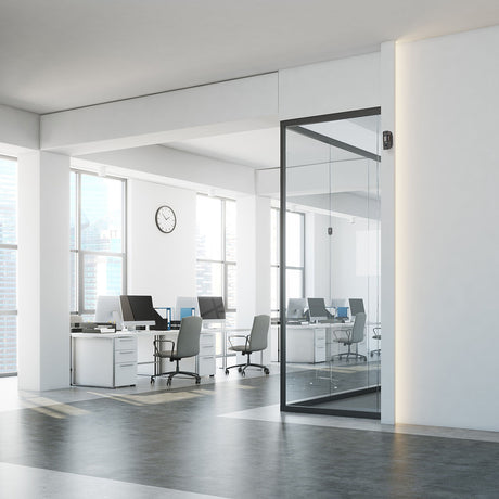 Ajax Wireless Indoor MotionCam Black mounted on the wall for security.