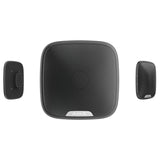 Ajax wireless outdoor 113dB StreetSiren in black, multiple angle views highlighting sleek design and durable weather-resistant build.