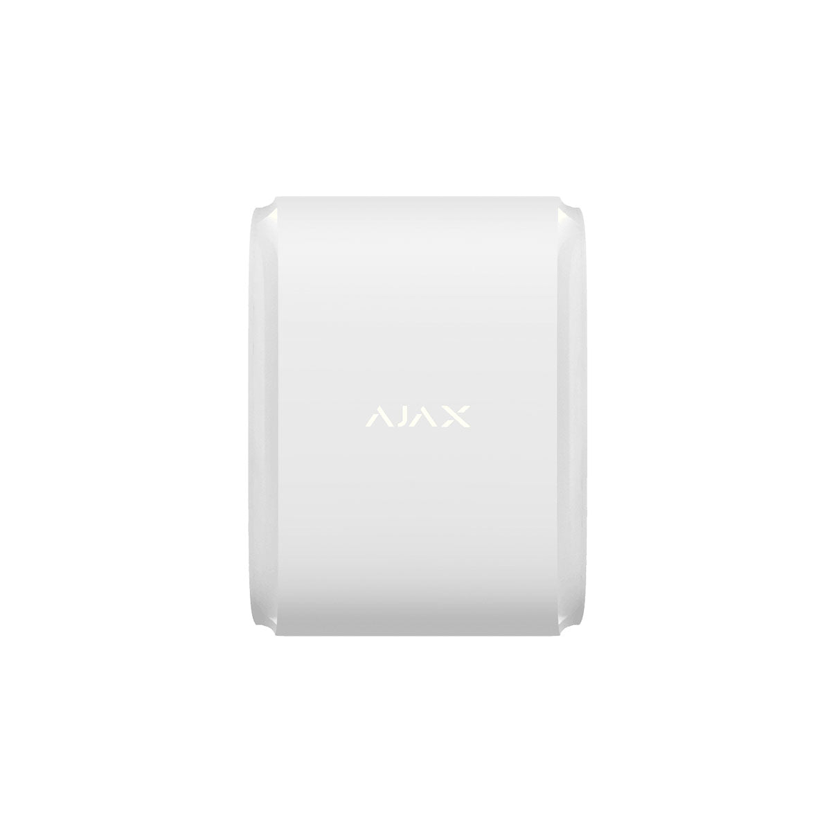 Ajax Wireless Outdoor Dual Curtain Sensor in white, front view, designed for reliable perimeter security and motion detection.
