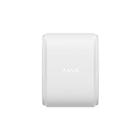 Ajax Wireless Outdoor Dual Curtain Sensor in white, front view, designed for reliable perimeter security and motion detection.