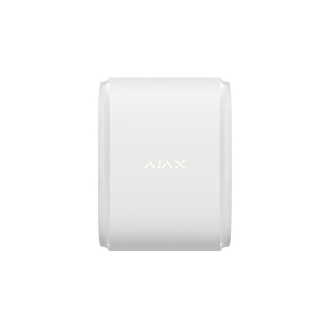 Ajax Wireless Outdoor Dual Curtain Sensor in white, front view, designed for reliable perimeter security and motion detection.