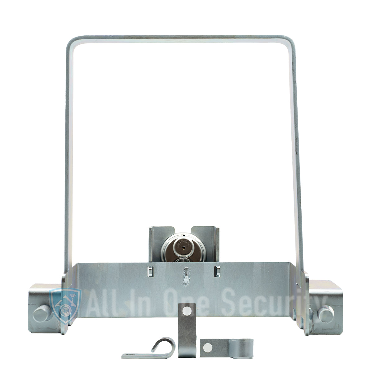 Back view of the Anti-Theft bracket with discus lock for the Centurion D5 Evo Old Model gate motor including support brackets.