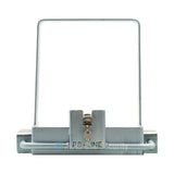 Centurion D5 Evo Old Model anti-theft bracket with discus padlock front view.