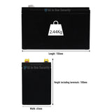 Centurion 12V 7.2Ah rechargeable sealed lead acid battery with weight 2.44kg and dimensions 150x65x100mm including terminals