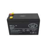 Centurion 12V 7.2Ah rechargeable sealed lead acid battery front top angle view for gate motors, UPS, and backup power systems.