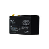 Centurion 12V 7Ah rechargeable sealed lead acid battery front left angle view ideal for gate motors, UPS, alarms and backup power