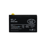 Centurion 12V 7Ah rechargeable sealed lead acid battery front view, durable backup power for alarms, UPS, and gate motors