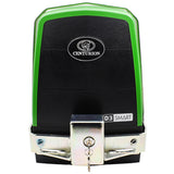 Centurion D3 Smart gate motor front view with anti-theft bracket and lock for secure automated gate protection.