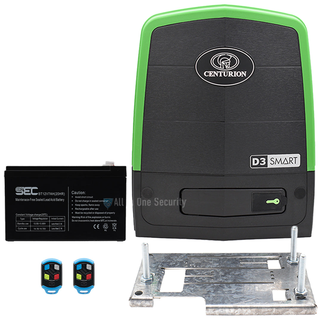 Centurion D3 Smart Gate Motor With ProSec 7ah Battery Front View
