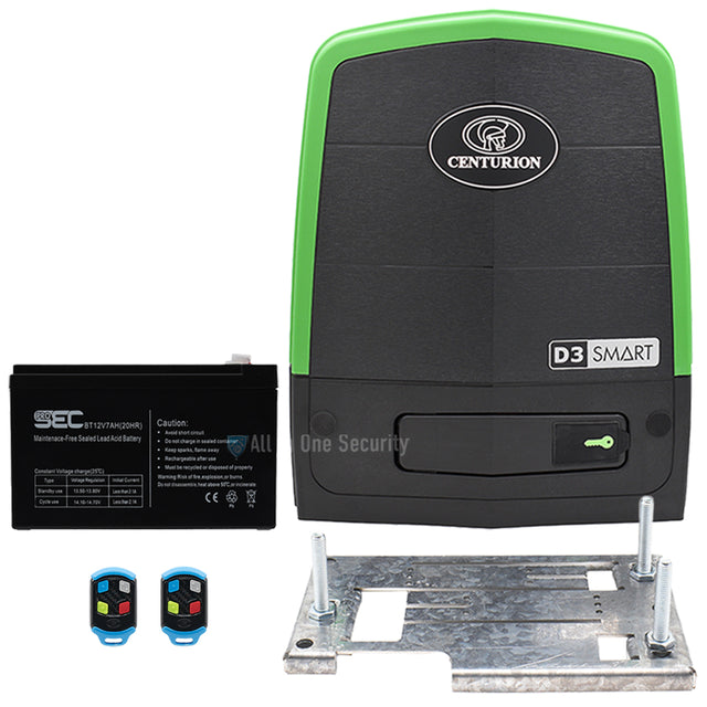 Centurion D3 Smart Gate Motor With ProSec 7ah Battery Front View