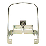 Back view showing secure lock mechanism and durable steel protection frame.