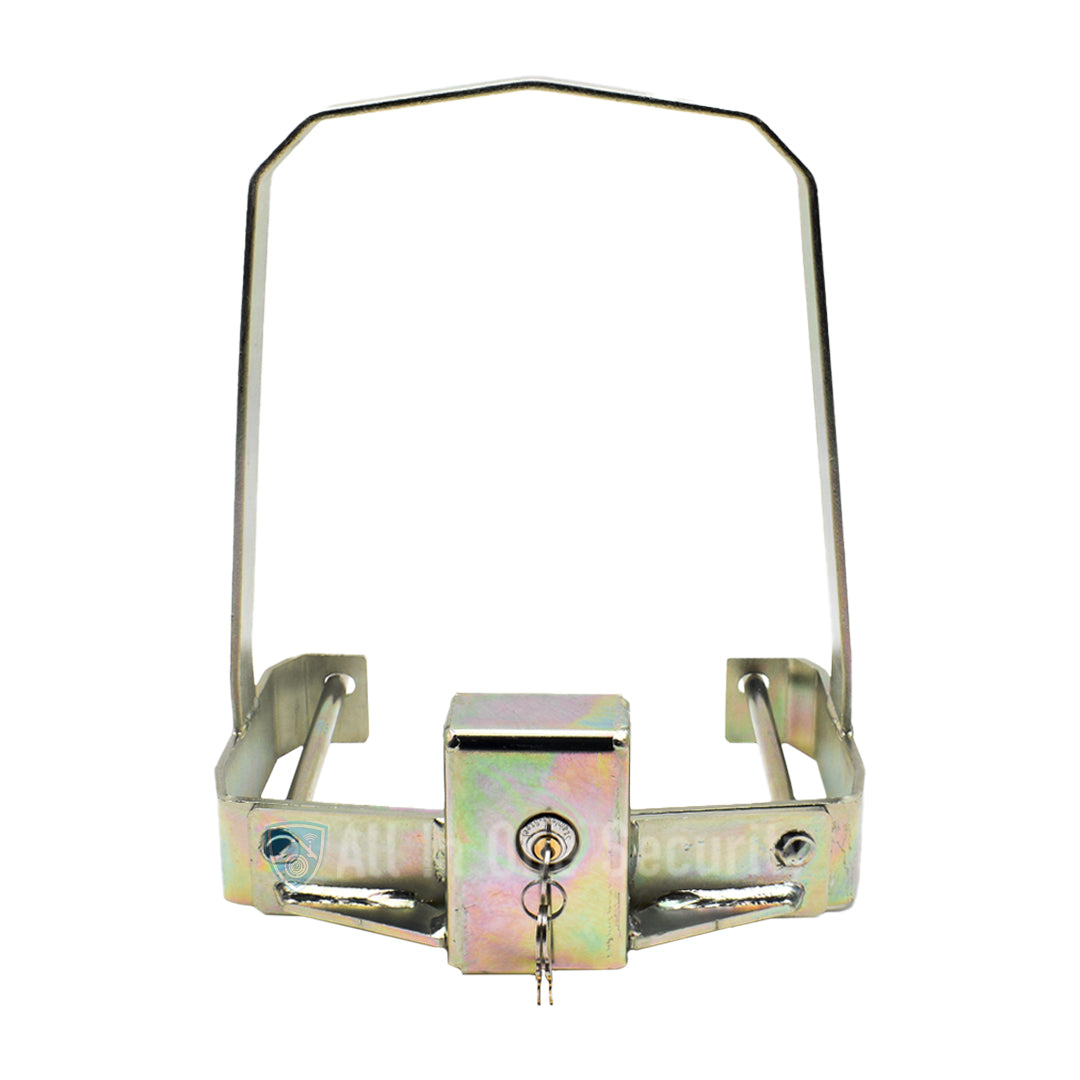 Centurion D5 Smart anti-theft bracket front view with secure lock mechanism for protecting gate motor from theft.