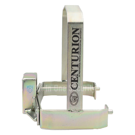 Centurion D5 Smart anti-theft bracket side view showing durable steel design for secure gate motor protection.