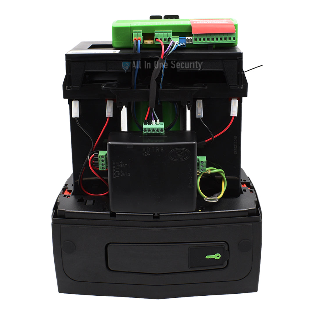 Front Inside View of a Centurion D6 Smart Sliding Gate Motor with Battery