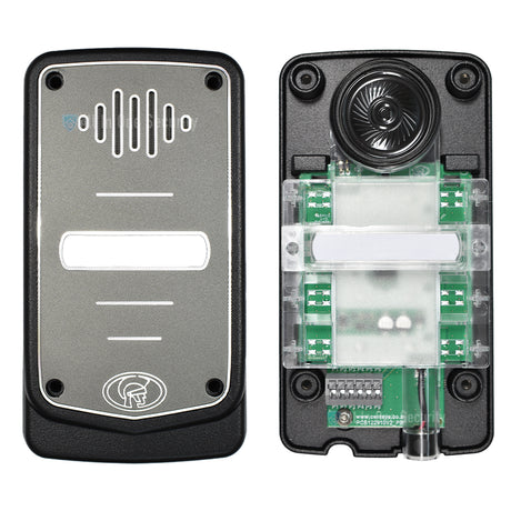 Centurion G Speak Ultra 1 Button Metal Gate Station with inside view showing internal components.