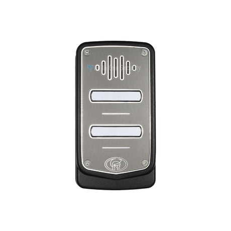 Front view of Centurion G-Speak Ultra 2-button metal gate station.