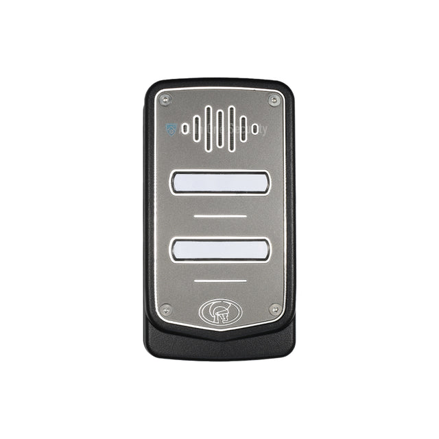 Front view of Centurion G-Speak Ultra 2-button metal gate station.