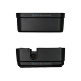 Top and bottom view of Centurion G-Speak Ultra 4-Button gate station housing, showing cable entry and mounting screw slot.