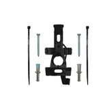 Fastening set with wall bracket, screws, wall plugs, and cable ties.