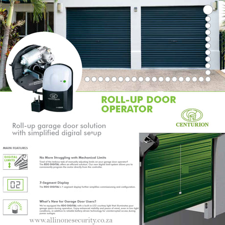 Centurion RDO Digital roll-up garage door operator with LED light and simplified digital setup