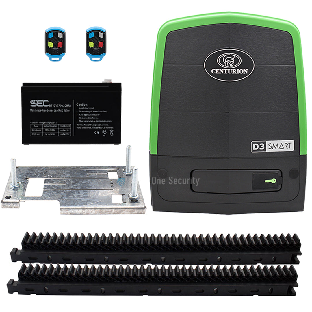 Centurion D3 Smart Kit With Remotes, ProSec 7Ah battery and Raz Rack