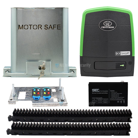 Centurion D3 SMART motor with remotes, battery, raz rack and enclosed anti-theft bracket - All in One Security