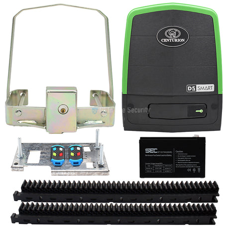 Centurion D5 Evo Smart Gate Motor with 2 remotes, ProSec 7Ah battery, raz rack and anti-theft bracket – All In One Security