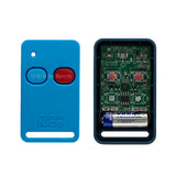 Inside view of ET Blu Mix 2-Button Remote with blue and red buttons on the outside.