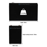 12V 7.2Ah rechargeable SLA battery with dimensions 150mm x 65mm x 100mm and weight 2.03kg, ideal for security systems.