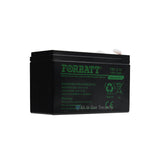 Forbatt 12V 7.2Ah maintenance-free lead acid rechargeable battery, front right angle view.
