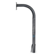 Powder-coated dark grey gooseneck intercom pole with mounting flange.