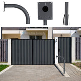 Powder-coated dark grey gooseneck intercom.