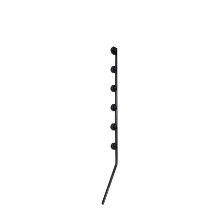 Black Nemtek 6-line angled flat bar electric fence bracket for most wall types including double brick walls.